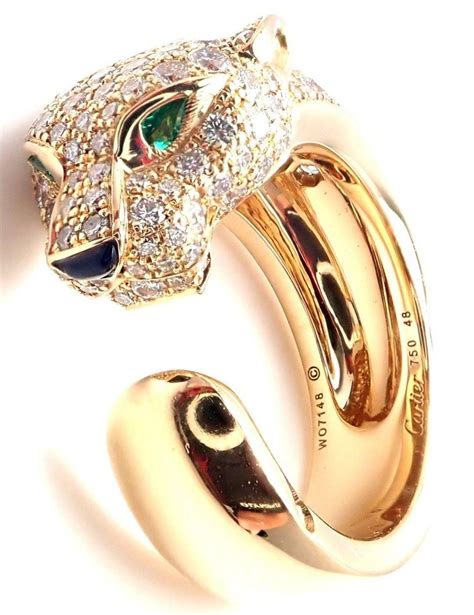 cartier ring with diamond band|cartier jaguar diamond ring.